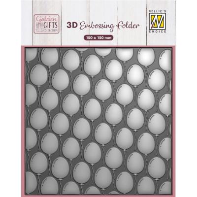 Nellie's Choice 3D Embossing Folder - Balloons